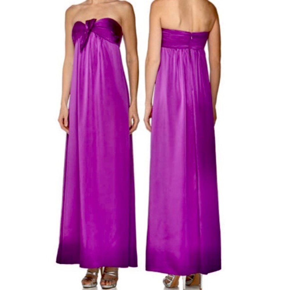 BCBCMaxAzria Strapless Gown with Bow